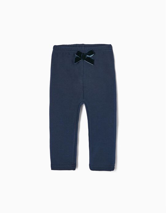 Trousers with Thermal Effect for Baby Girls, Dark Blue