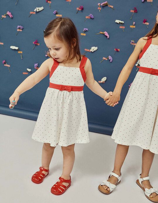 Polka-Dot Dress for Baby Girls, Red/White