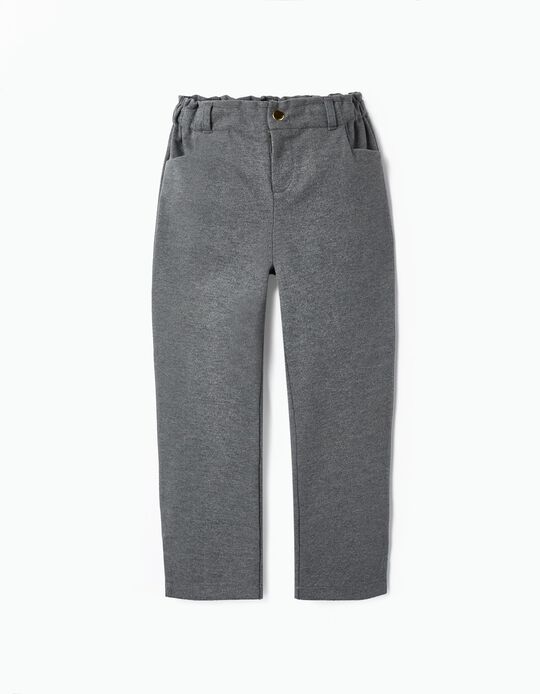 Trousers with Pleats for Girls, Grey