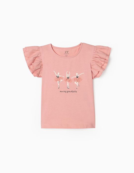 T-Shirt for Girls 'Moving Gracefully', Pink