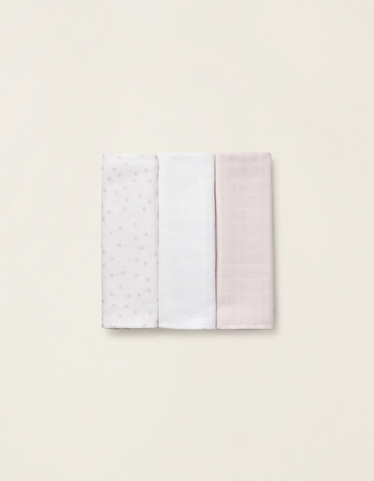 Buy Online 3 Muslin Squares 65 X 65 CM ZY BABY PINK
