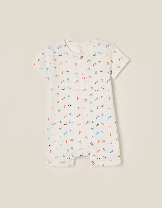 Romper Pyjamas for Babies 'Tropical', White
