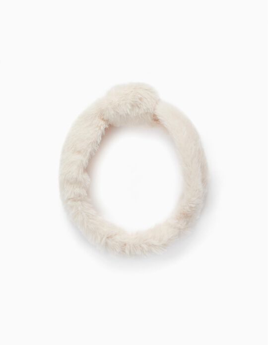 Fluffy headband for Babies and Girls, White