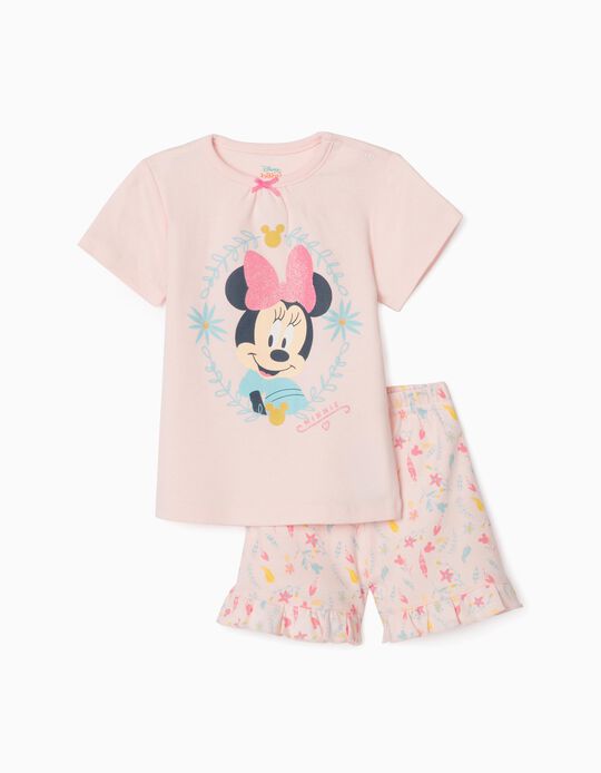 Pyjama Manches Courtes Bébé Fille 'Nature Minnie', Rose