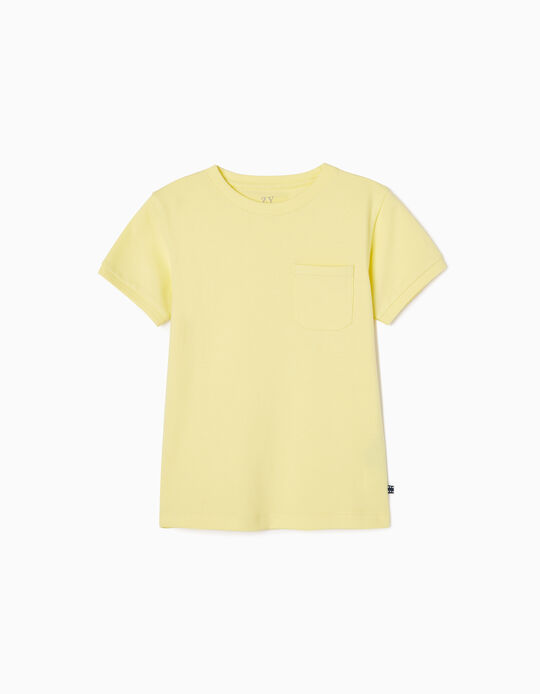 Cotton Piquet T-shirt for Boys, Yellow