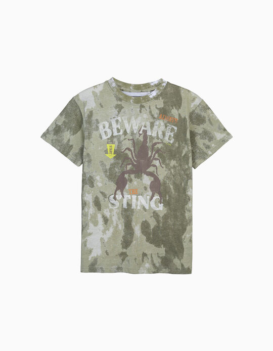 Comprar Online T-shirt de Algodão para Menino 'Beware', Verde