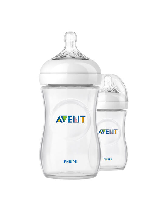 Pack of 2 Natural 260ml Baby Bottle 0M+ by Philips/Avent