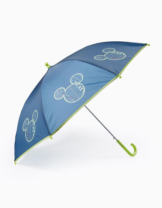 Parapluie Garçon 'Mickey', Bleu Foncé/Vert Citron