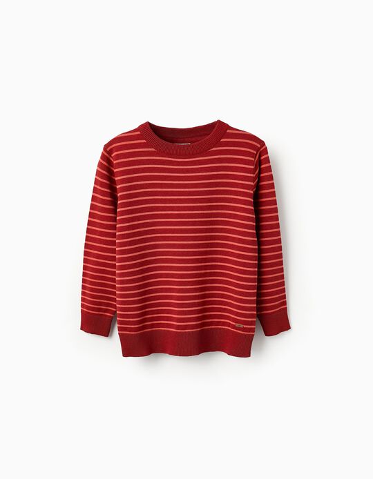 Comprar Online Jersey de Punto Fino para Niño, Rojo/Naranja