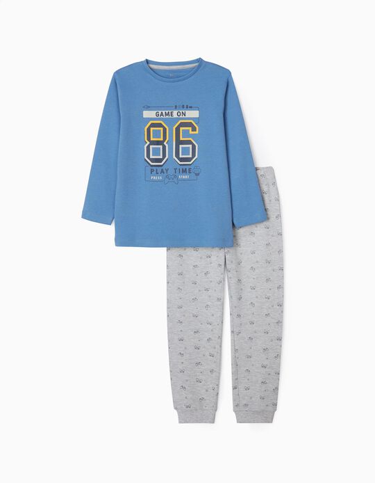 Pyjamas for Boys 'Game On', Blue/Grey