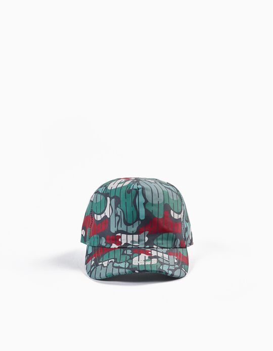 Cap with Camouflage Pattern for Boys, Green 