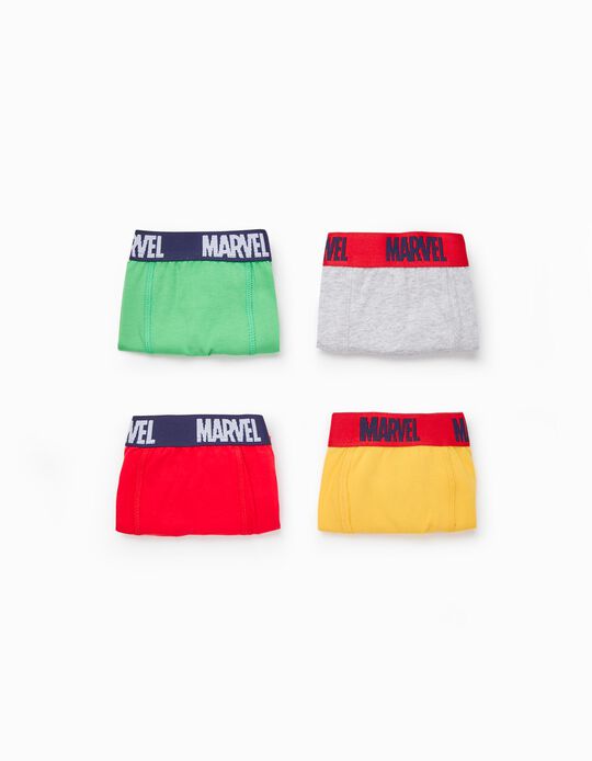 4-Pack Cotton Boxer Shorts for Boys 'Avengers', Multicoloured