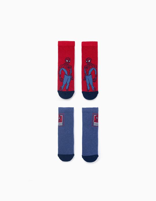 Comprar Online Pack 2 Meias Antiderrapantes para Menino 'Spider-Man', Azul/Vermelho