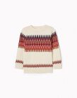 Jumper with Jacquard for Boys, White