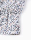 Comprar Online Vestido Floral de Algodão para Menina, Branco/Azul/Vermelho
