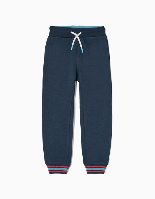 Pantalon de Jogging Gratté Garçon 'ZY 96', Bleu Foncé
