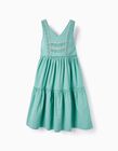 Buy Online Cotton and Linen Dress for Girls, Green