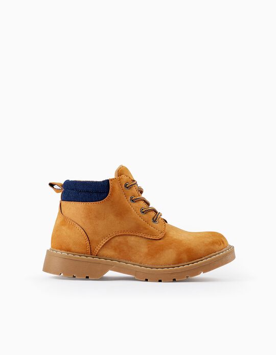 Faux Suede Boots for Boys, Camel