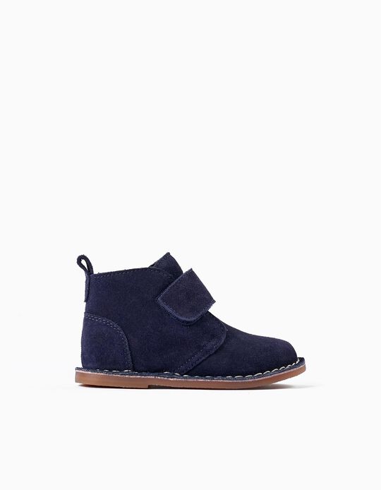 Suede Boots for Baby Boys, Dark Blue