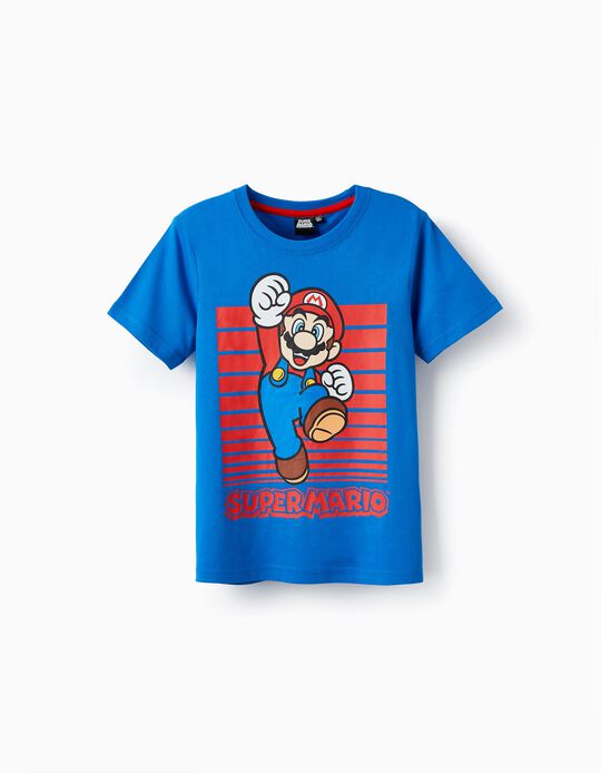 Cotton T-shirt for Boys 'Super Mario', Blue