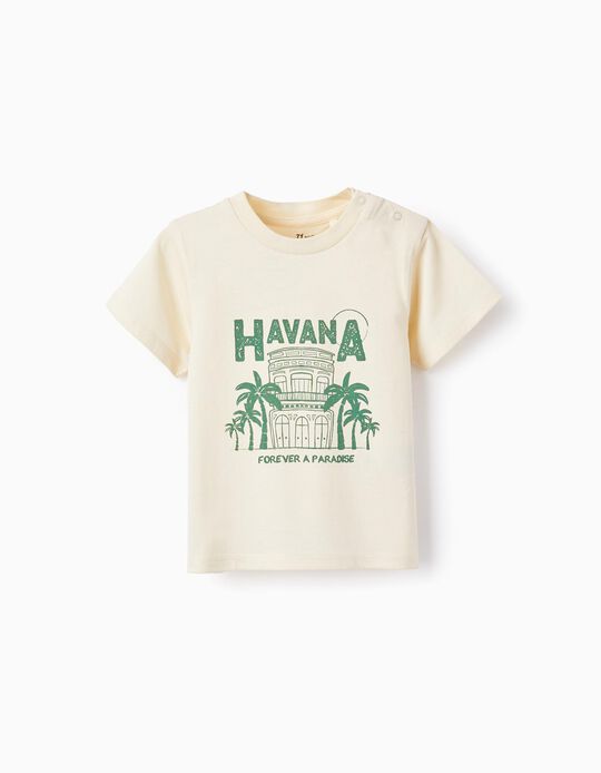 Camiseta de Algodón para Bebé Niño 'Havana', Beige