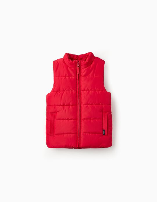 Comprar Online Colete Acolchoado com Forro Polar para Menino, Vermelho