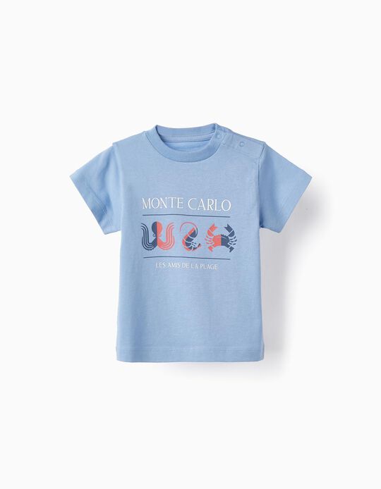 T-shirt de Algodão para Bebé Menino 'Monte Carlo', Azul