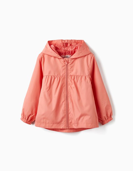 Hooded Windbreaker Jacket for Girls, Light Pink