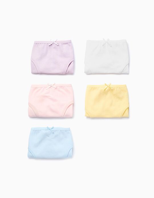 Buy Online Pack of 5 Plain Briefs for Girls, Multicolour