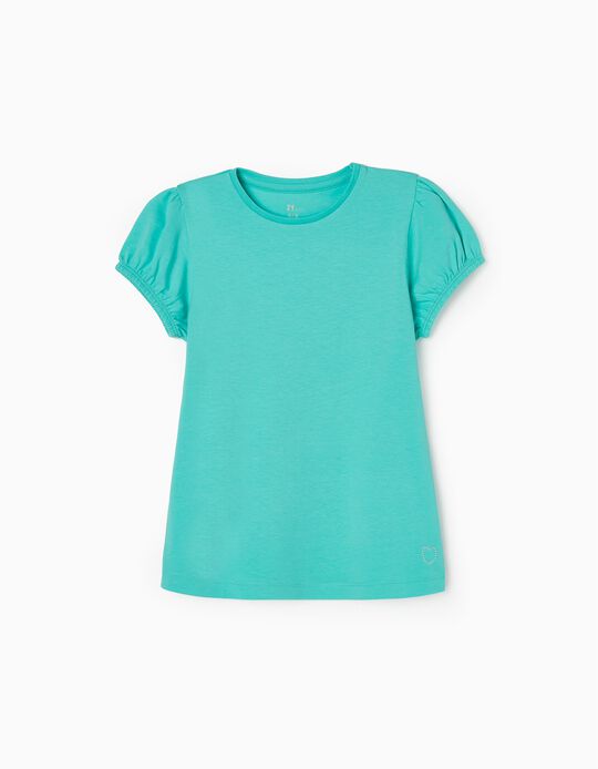 T-Shirt for Girls, Aqua Green