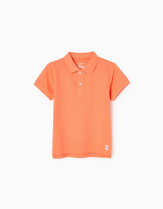 Cotton Polo Shirt for Boys, Coral