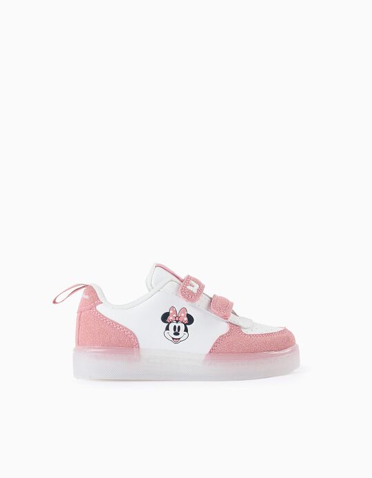 Comprar Online Sapatilhas com Luzes para Bebé Menina 'Minnie', Branco/Rosa