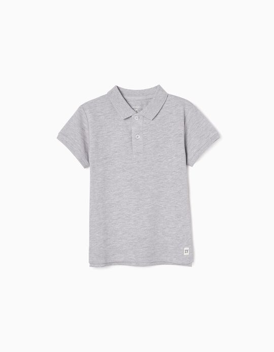 Cotton Polo Shirt for Boys, Grey