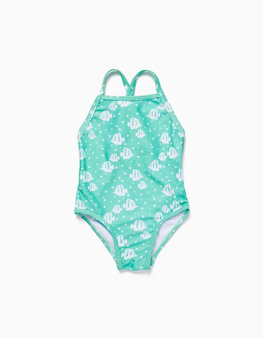 Swimsuit for Baby Girls 'Fishes', Aqua Green