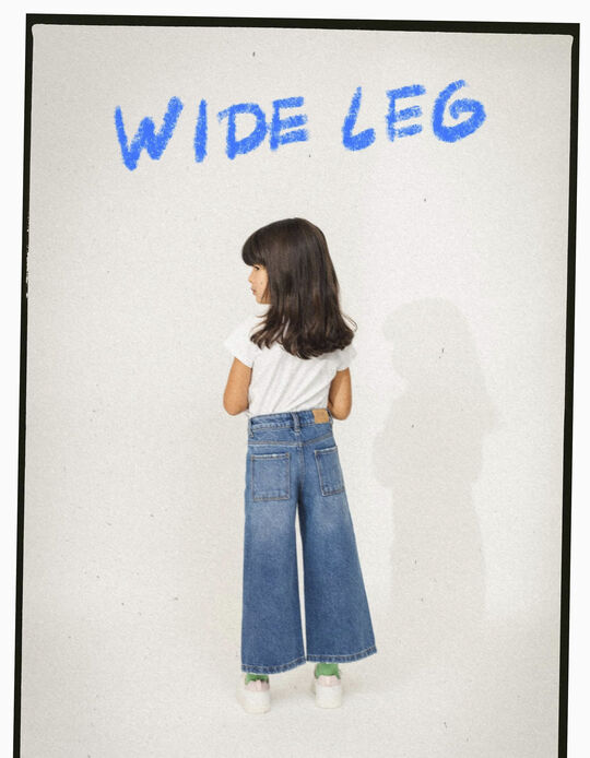 Pantalón Vaquero para Niña 'Wide Leg', Azul