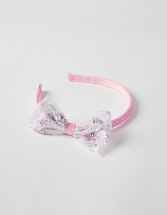 Alice Band with Bow for Babies and Girls, Pink