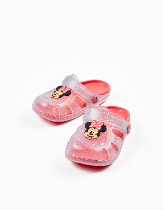 Sandalias Clogs para Bebé Niña 'Minnie ZY Delicious', Coral/Plateada