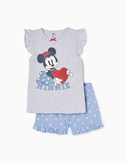 Pijama de Algodón para Niña 'Minnie', Azul/Gris
