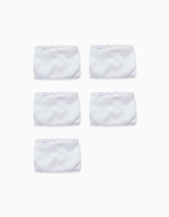 5 Culottes Unies Fille, Blanc