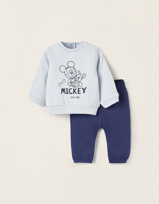 Pull + Pantalon en coton pour nouveau-né 'Mickey Mouse', Bleu