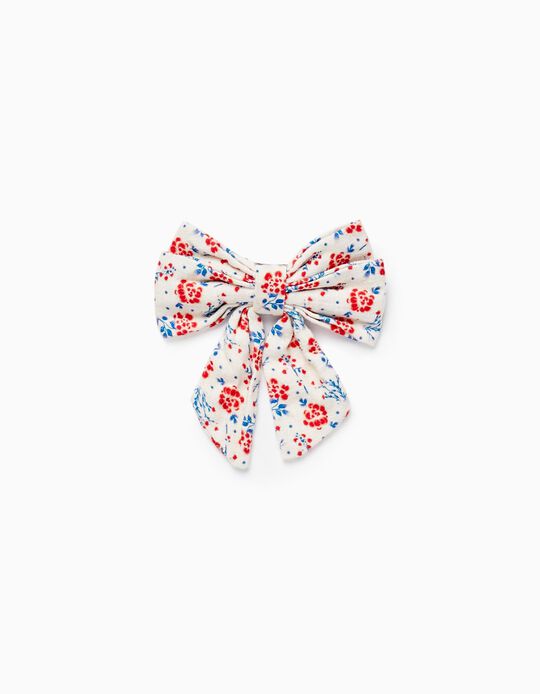 Buy Online Hair Clip with Bow for Baby and Girls 'Floral', Beige/Blue/Red