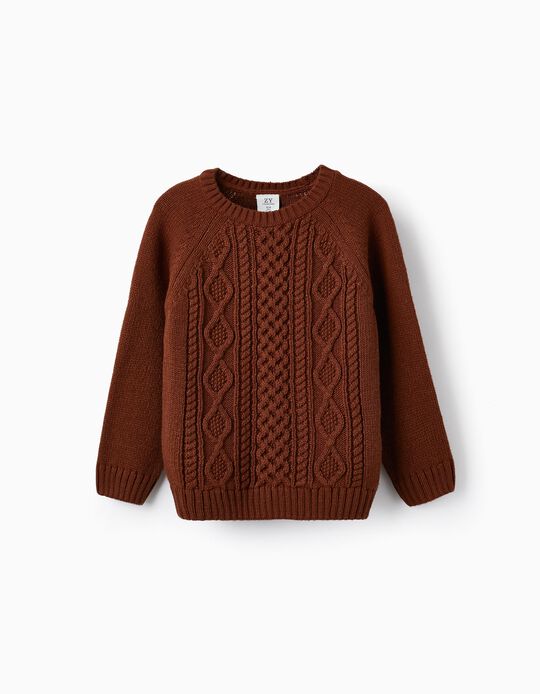 Knit Sweater for Boy, Brown