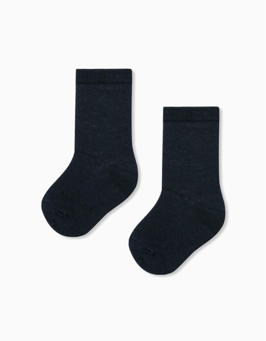 2-Pack Cotton Socks for Baby, Dark Blue
