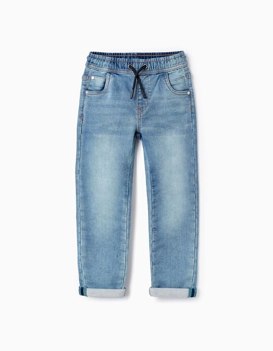 Pantalon de sport en jean pour garçon 'Slim Fit', Bleu clair