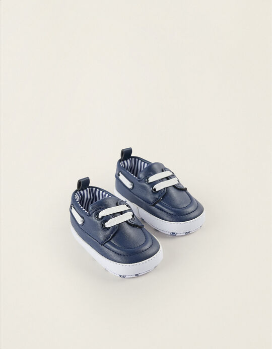 Boat Shoes for Newborns, Dark Blue