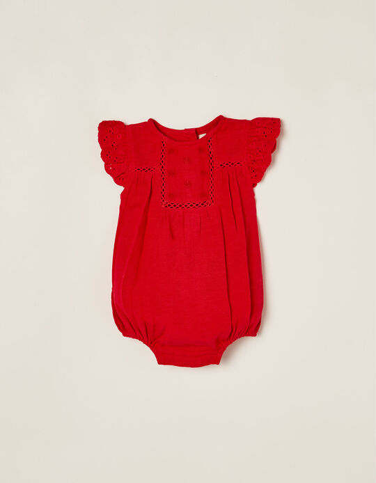 Jumpsuit for Newborn Baby Girls 'You&Me', Red