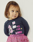 Long Sleeve Cotton T-shirt for Baby Girls 'Minnie, Dark Blue