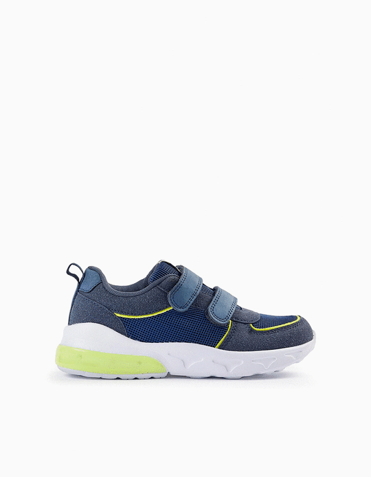 Trainers with Lights for Boys, Dark Blue/Neon Green