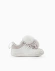 Trainers with Pom-poms for Baby Girls 'ZY 1996', White/Grey