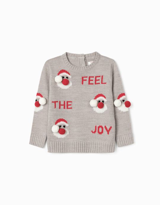 Christmas Jumper for Babies 'You&Me', Grey